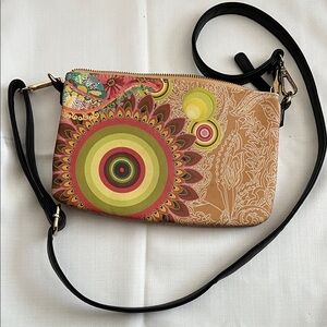 Boho Floral Medallion Crossbody Bag - Multi-Color